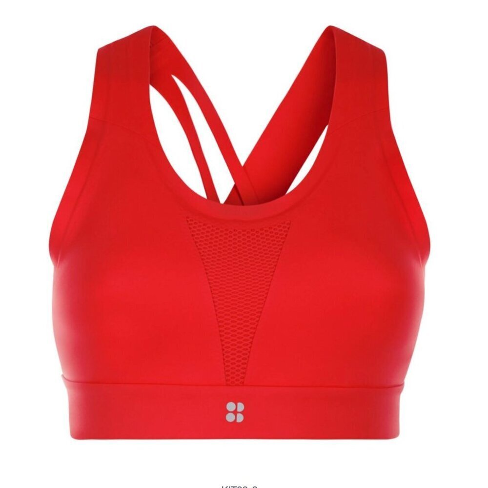 SWEATY BETTY ALL TRAIN High Impact Sports Bra in Cardinal Red 34DD